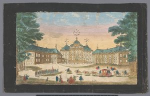 Ansicht der Vorderseite des Palastes Huis ten Bosch in Den Haag