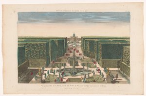 Ansicht einer Allee in einem Garten des Papstes in der Nähe der Stadt Rom