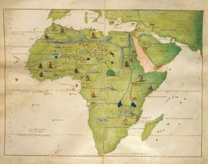 Afrika, aus dem Atlas der Seekarten von Battista Agnese, 30. Oktober 1554