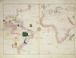 Die Neue Welt, aus einem Atlas der Welt in 33 Karten, Venedig, 1. September 1553