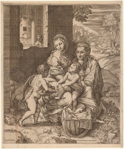 Die Heilige Familie (La Perla) (nach Raphael) von Battista Angolo del Moro