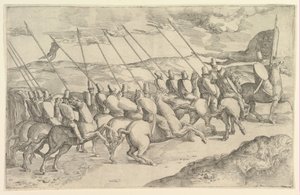 Eine Gesellschaft von Reitern