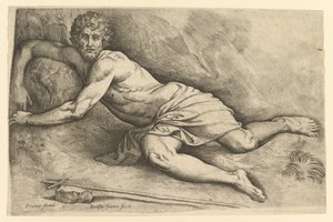 Johannes der Täufer in der Wildnis, ca. 1552-54 von Battista Franco Veneziano