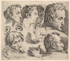 Studien von Köpfen von Battista Franco Veneziano