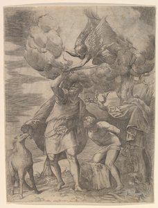 Der Engel, der Abrahams Arm aufhält, nach 1552