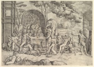Die Hochzeit von Amor und Psyche rechter Flügel, ca. 1530-61
