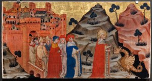 Papst St. Silvester besiegt den Drachen des Tarpejischen Felsens von Battista da Vicenza