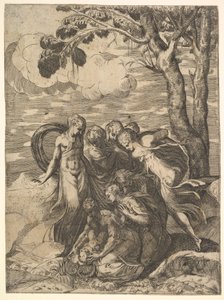 Moses aus dem Nil gerettet, 16. Jahrhundert von Battista del Moro