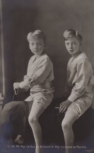 Der Herzog von Brabant, der Graf von Flandern, auf einem Spielzeugelefanten von Belgian Photographer