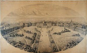 Perspektivische Ansicht des Königspalastes von Laeken und seiner Erweiterungen durch den Architekten Charles Louis Girault (1851-1932) von Belgian School