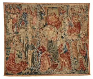 Wandteppich, Teil eines Credo-Wandteppichs, der die Schöpfung der Welt darstellt, hergestellt in Brüssel, Belgien, ca. 1500-10 von Belgian School