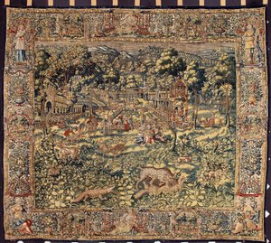 Der Jagdteppich der Brüsseler Manufakturen. 16. Jahrhundert Genua, Musei di Strada Nuova von Belgian School