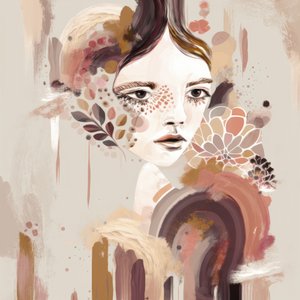 Abstrakte Blumenfrau
