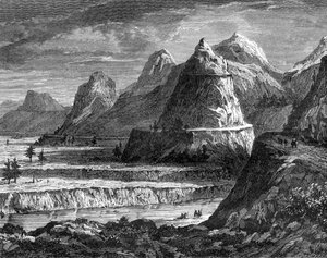 Terrassen des Fraser River, British Columbia, Kanada, 19. Jahrhundert von Bellel