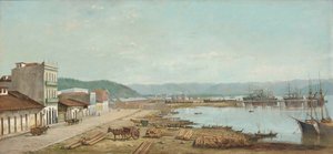 Hafen des Konsulats in Santos, SP, 1887 von Benedito Calixto