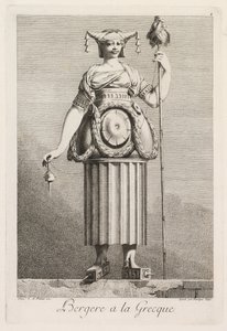 Maskerade à la Grecque: Bergère à la Grecque (Tafel 4, 1771) von Benigno Bossi