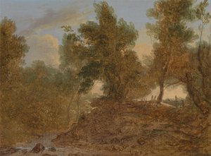 Eine Landschaft bei Wick, Gloucestershire, unterhalb der Felsen von Benjamin Barker