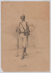 Ein Soldat des 10. Sudan-Bataillons, ca. 1889 von Benjamin Donisthorpe Alsop Donne