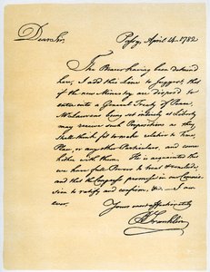Brief von Benjamin Franklin an David Hartley MP, 14. April 1782 von Benjamin Franklin