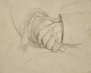 Verschränkte Hände, angeblich die des Dichters William Wordsworth von Benjamin Haydon