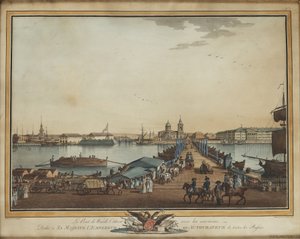 Die Austauschbrücke auf der Wasiljewski-Insel, 1799 von Benjamin Paterssen