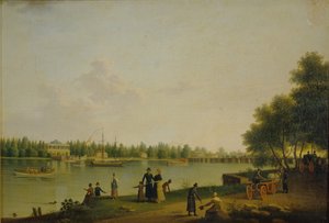 Ansicht der Datscha von Prinz Stroganov bei Sankt Petersburg, 1804 von Benjamin Paterssen