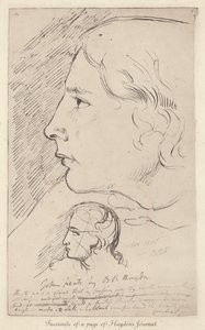 Skizze des englischen Dichters John Keats aus dem Tagebuch des englischen Künstlers Benjamin Haydon (Lithografie)