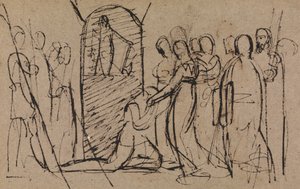Studie von Maria Stuart, die zur Hinrichtung geht von Benjamin Robert Haydon