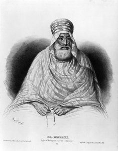 Porträt von El Mazari, Agha von Mostaganen (= Mostaganem) (Afrikanische Armee) (Zeichnung)