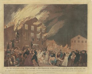 Der Brand des Theaters in Richmond, Virginia von Benjamin Tanner