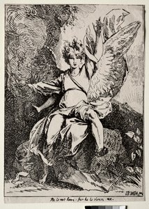 Beispiele der Polyautographie: Der Engel am Grab Christi von Benjamin West