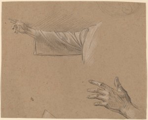 Studie eines rechten Arms und einer linken Hand von Benjamin West