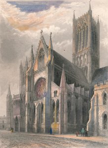 Lincoln Cathedral - Blick auf das südliche Querschiff und den zentralen Turm, 1836 von Benjamin Winkles