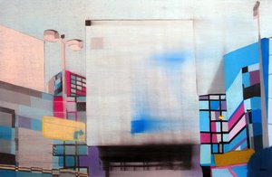 Innenstadt von L.A. durch Autofenster, 2003 von Benoit Erwann Boucherot