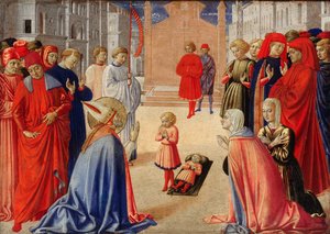 Der heilige Zenobius erweckt einen Jungen von den Toten, 1462 von Benozzo Gozzoli