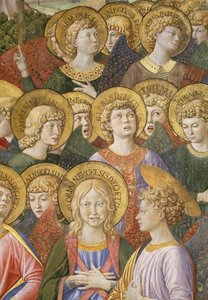 Engelschor, Detail aus dem Zyklus der Reise der Heiligen Drei Könige in der Kapelle, ca. 1460 (Detail) von Benozzo di Lese di Sandro Gozzoli