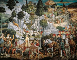 Prozession der Heiligen Drei Könige nach Bethlehem von Benozzo Gozzoli von Benozzo di Lese di Sandro Gozzoli