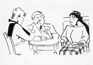 Kartenspiel, Illustration für Cheri, Roman von Sidonie-Gabrielle Colette (1873-1954) von Bernard Becan