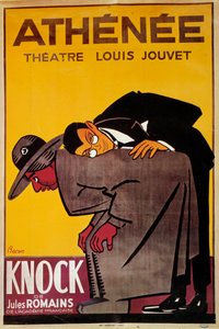 Plakat für die Show „Knock“ von Jules Romain im Theater Louis Jouvet - 20. Jahrhundert Illustration von Bernard Becan (Bernhard Kahn) (1890-1943) - Paris, Théâtre de l