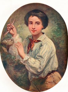 Junge mit Vogelnest, 1852 von Bernard Charles Chiapory