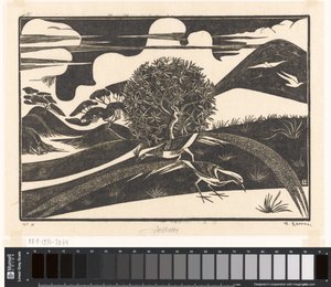Zwei Fasane in einer Hügellandschaft von Bernard Essers (signed by artist)