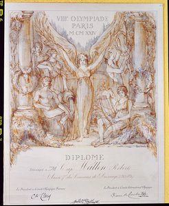 Diplomverleihung von der VIII. Olympiade, in Paris abgehalten