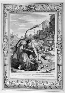 Achelous in Gestalt eines Stiers wird von Herkules besiegt, 1733