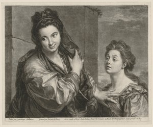 Frau stößt eine andere mit der Hand weg von Bernard Picart