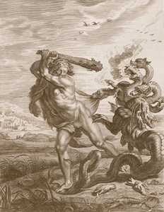 Herkules kämpft gegen die Lernäische Hydra, 1731 von Bernard Picart
