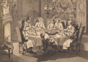 Mahlzeit während des jüdischen Pessach bei den portugiesischen Juden von Bernard Picart