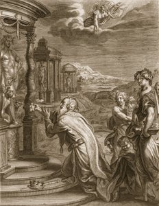 Oeneus, König von Kalydon, wird für seine Gottlosigkeit bestraft, 1731 von Bernard Picart