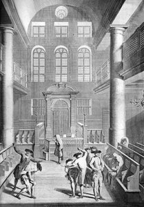 Die Buße der deutschen Juden in ihrer Synagoge, Geißelung an Jom Kippur, dem Versöhnungstag von Bernard Picart
