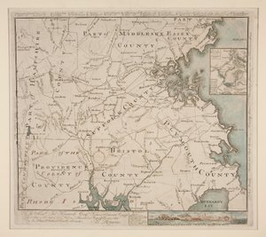 Karte von Boston und Umgebung, ca. 1775 von Bernard Romans
