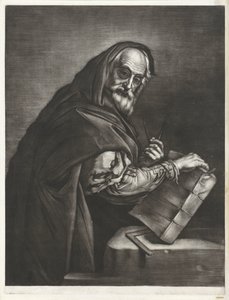 Philosoph mit einem Zirkel und einem Buch